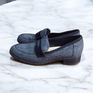 Clark's Trish Rose Black Slip On Textile Loafers Size 5.5